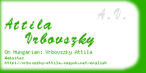 attila vrbovszky business card